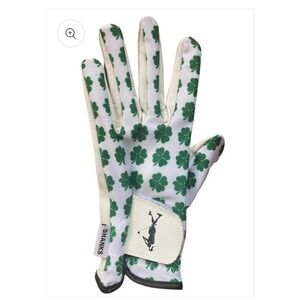 Shanks Golf Apparel - Womans‎ Left Glove Medium Green Clover  St Patty's stroke